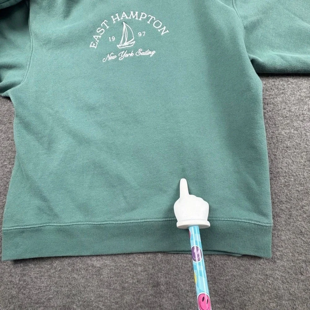 Hollister East Hampton New York Sailing‎ Sweatshirt XXS Crewneck Green Nautical